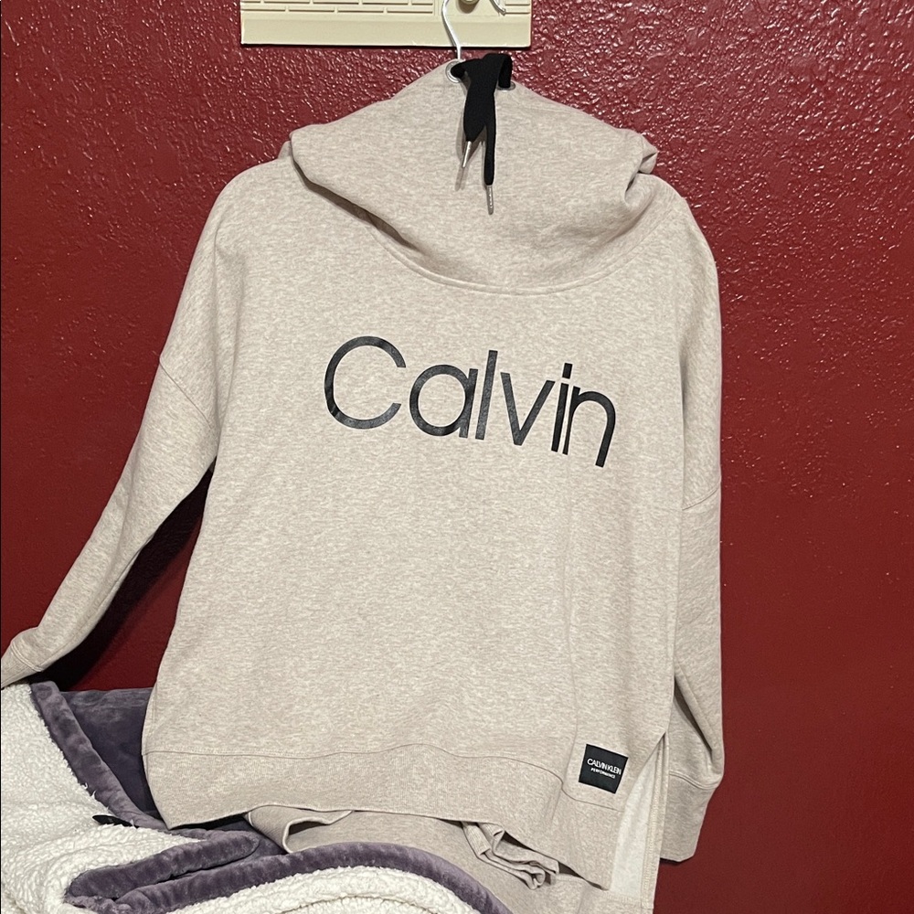 Calvin Klein Women's Beige Cowl Neck Sweater & Pants